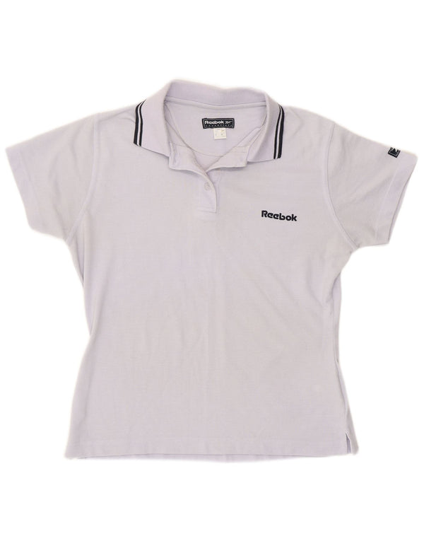 Polo feminino Reebok UK 14 grande roxo poliéster
