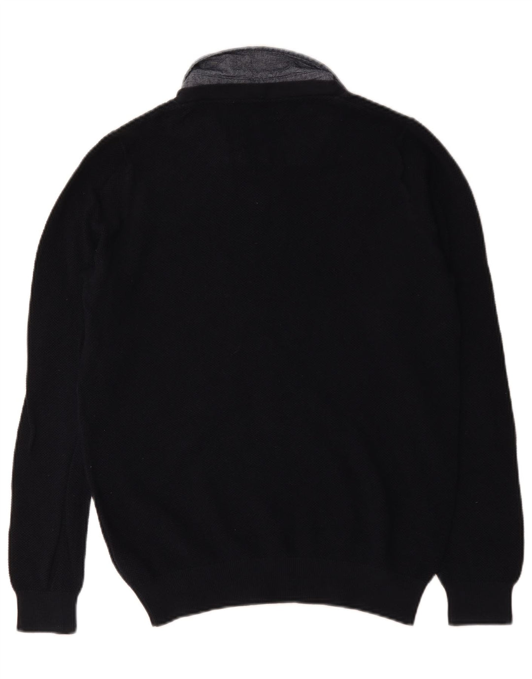 Suéter masculino Marks & Spencer regular fit com gola polo pequeno azul marinho