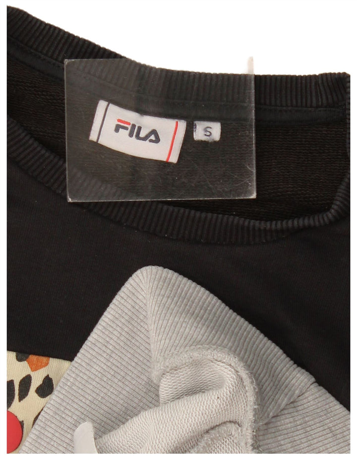 Fila Womens Graphic Sweatshirt Jumper UK 10 Pequeno Multicolorido