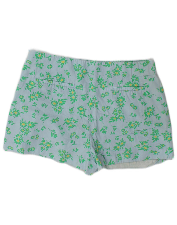 Calça quente feminina Zara grande W30 azul floral viscose