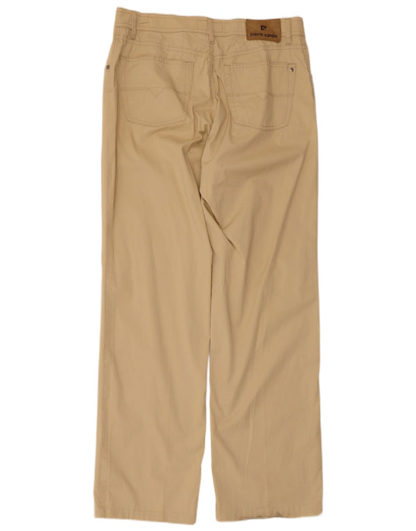 Pierre Cardin Calça masculina reta casual W36 L34 algodão bege