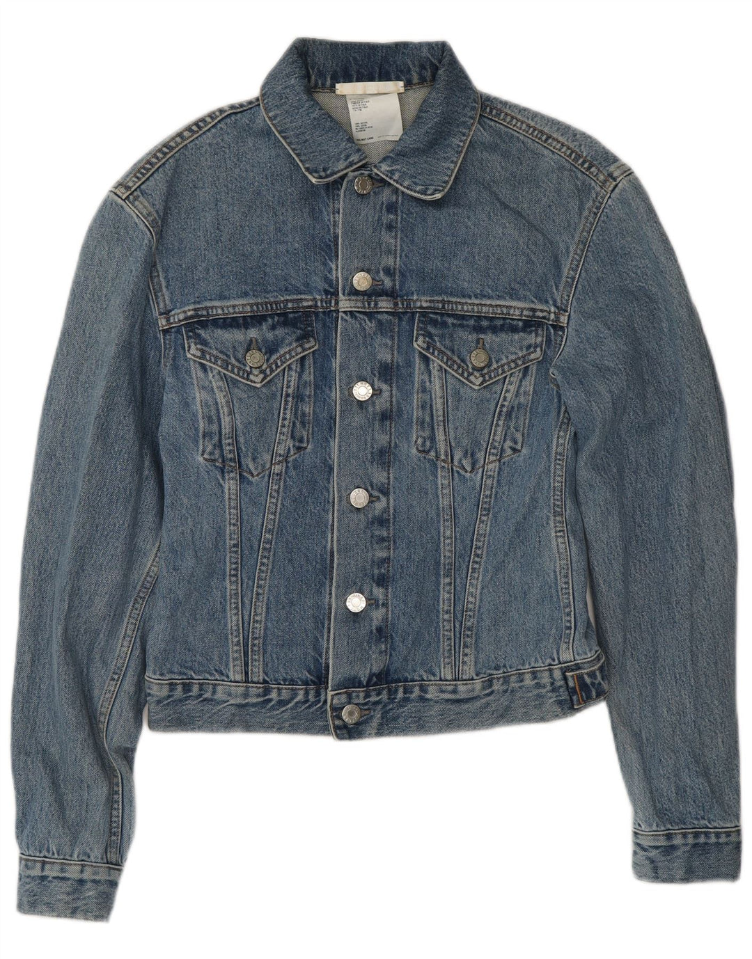 Jaqueta jeans feminina Helmut Lang Reino Unido 8 pequeno algodão azul
