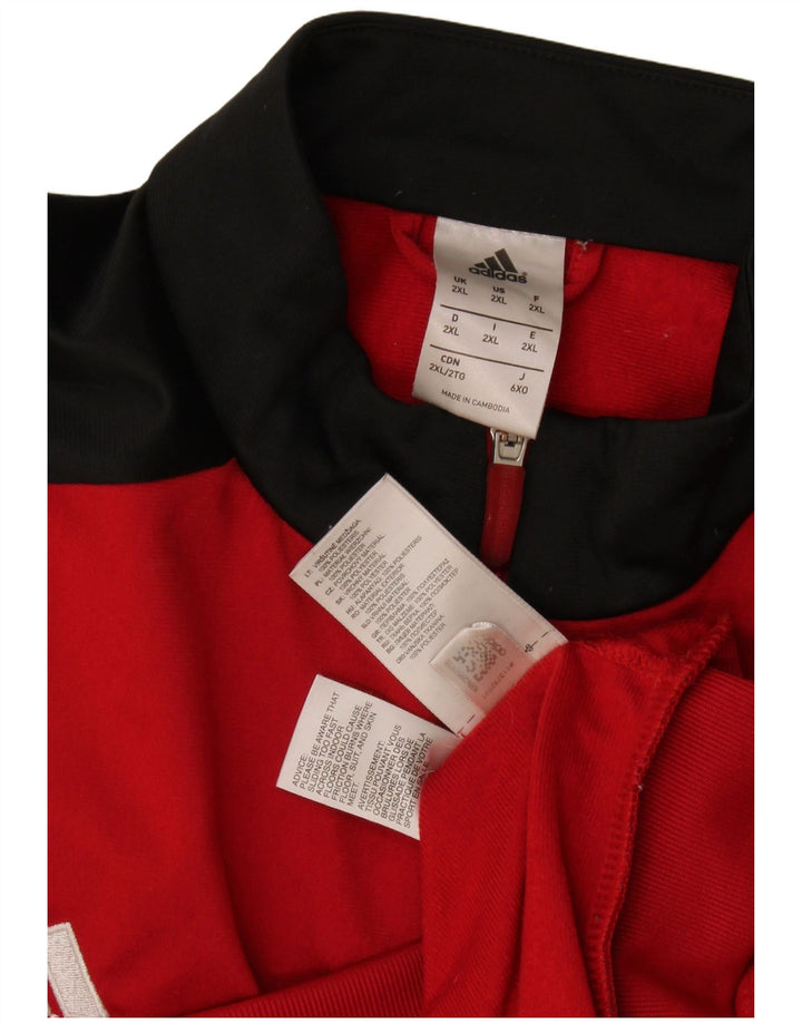 Adidas Mens Treino Top Jacket 2XL Vermelho Colorblock Poliéster