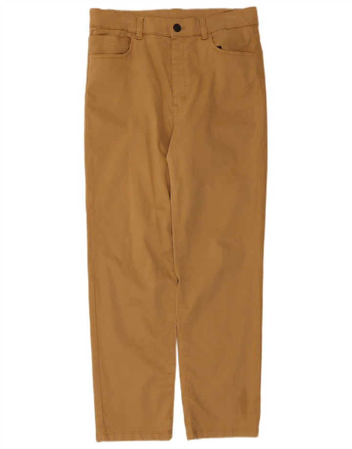 Calça feminina reta casual Massimo Dutti EU 40 médio W30 L26 bege