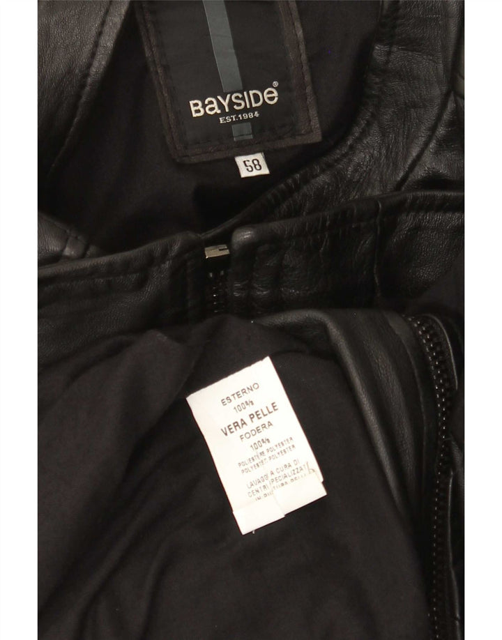 Jaqueta Bayside masculina de couro Racer UK 42 XL couro preto