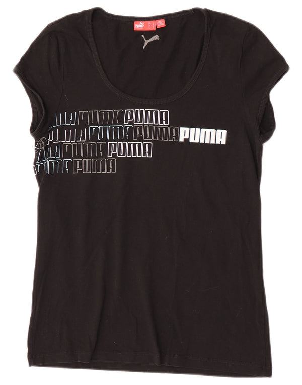 Puma Camiseta Feminina Graphic Top UK 14 Grande Preto