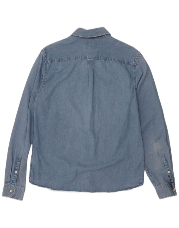 Camisa jeans masculina Calvin Klein Jeans de ajuste regular de algodão azul médio
