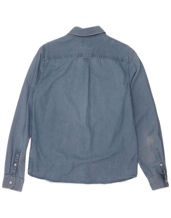 Camisa jeans masculina Calvin Klein Jeans de ajuste regular de algodão azul médio