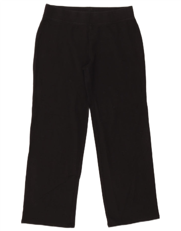 Calça de treino feminina Marks & Spencer Reino Unido 12 algodão preto médio