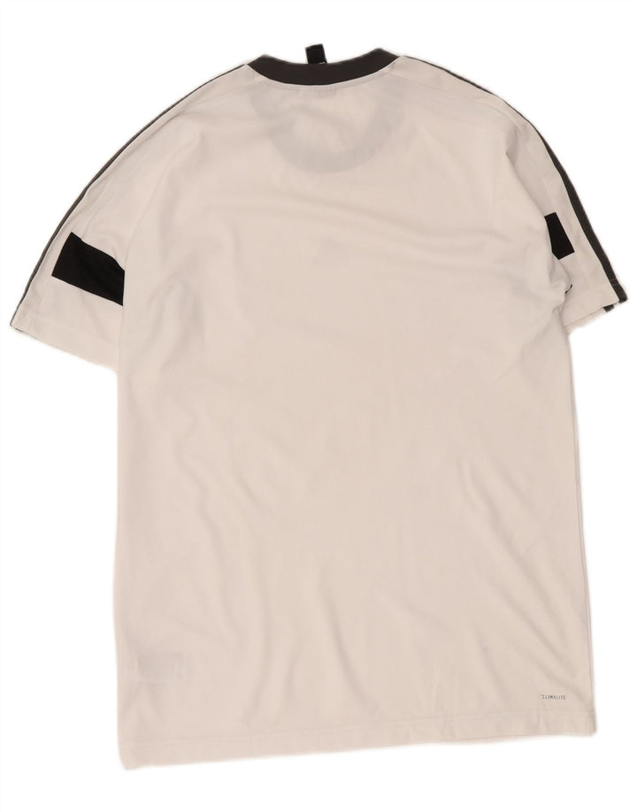 Camiseta masculina Adidas Climalite Top médio branco colorblock poliéster