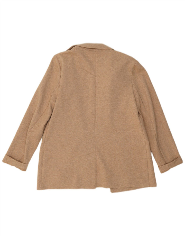 Jaqueta Blazer aberta feminina Topshop Reino Unido 10 poliéster bege pequeno