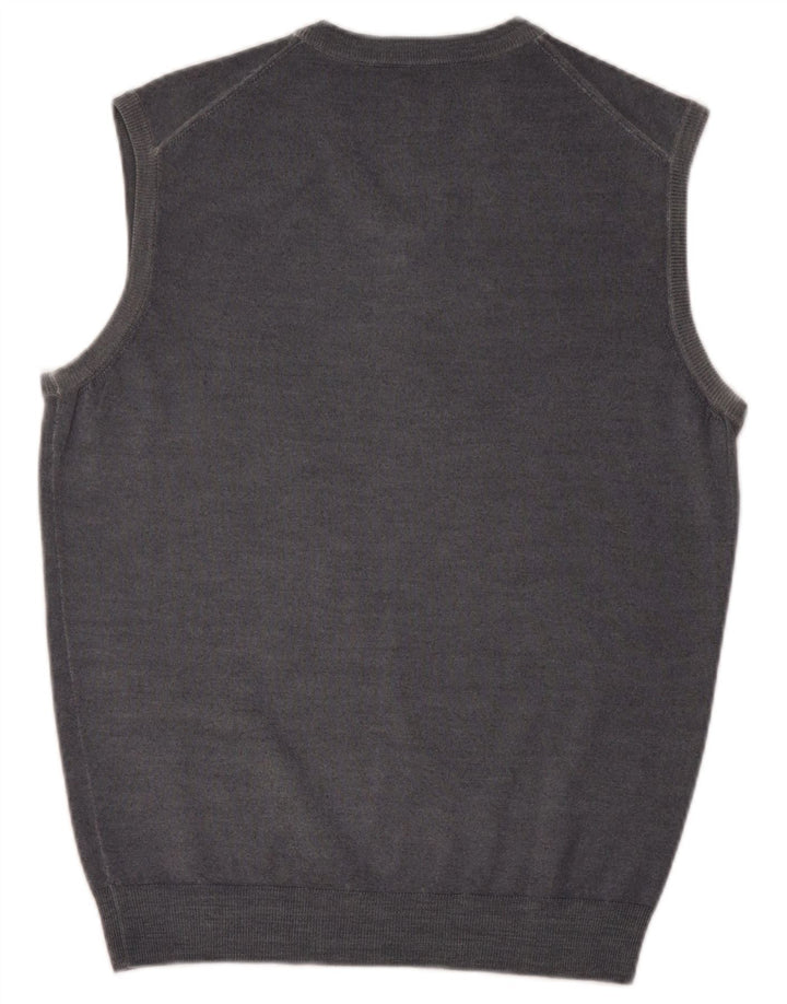 Boggi Mens Vest Tank Top cinza médio lã nova