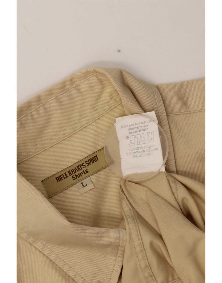 Camisa masculina Rifle grande algodão bege
