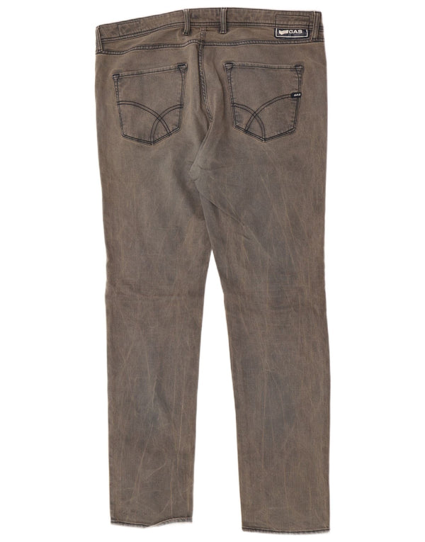 Gas Mens Albert Slim Jeans W38 L33 Cinza Algodão