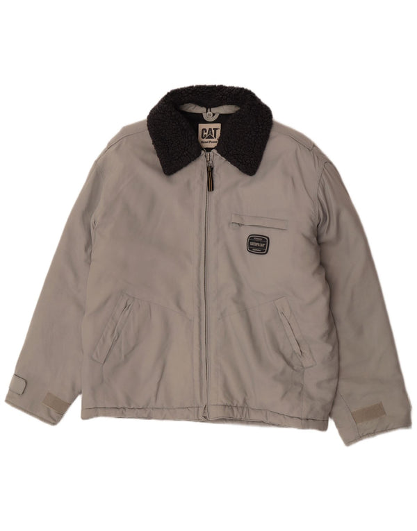 Jaqueta corta-vento masculina Caterpillar UK 38 bloco colorido cinza médio