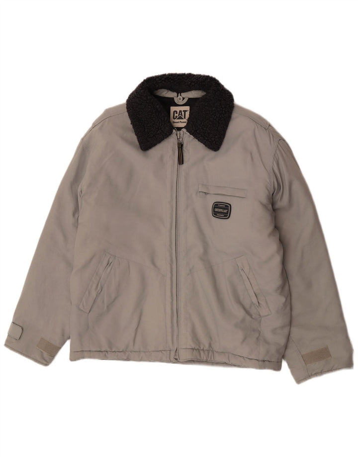 Jaqueta corta-vento masculina Caterpillar UK 38 bloco colorido cinza médio