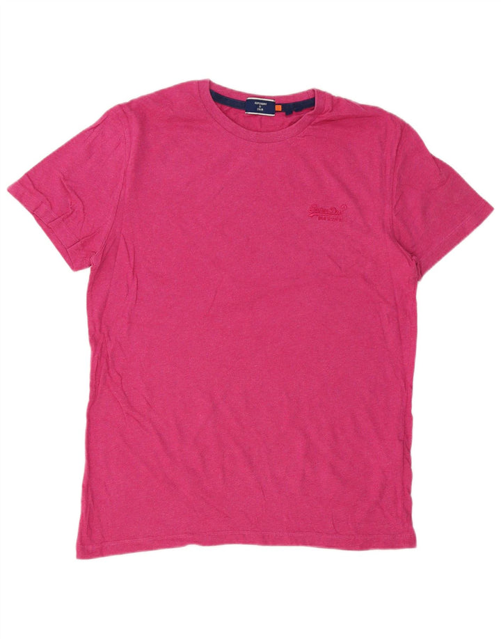 Camiseta masculina Superdry Top médio algodão rosa