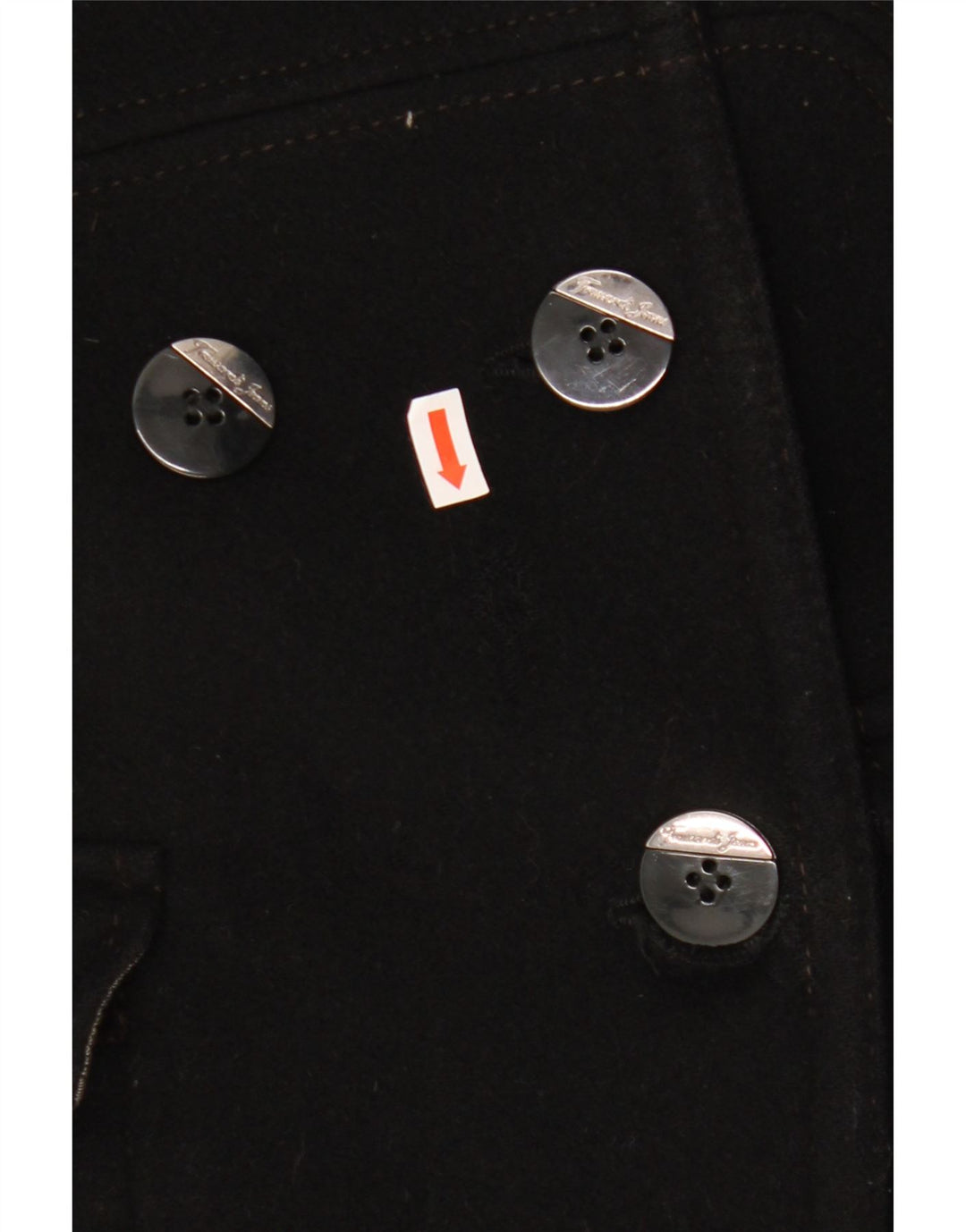 Trussardi Jeans Casaco feminino duplo breasted IT 44 lã preta média