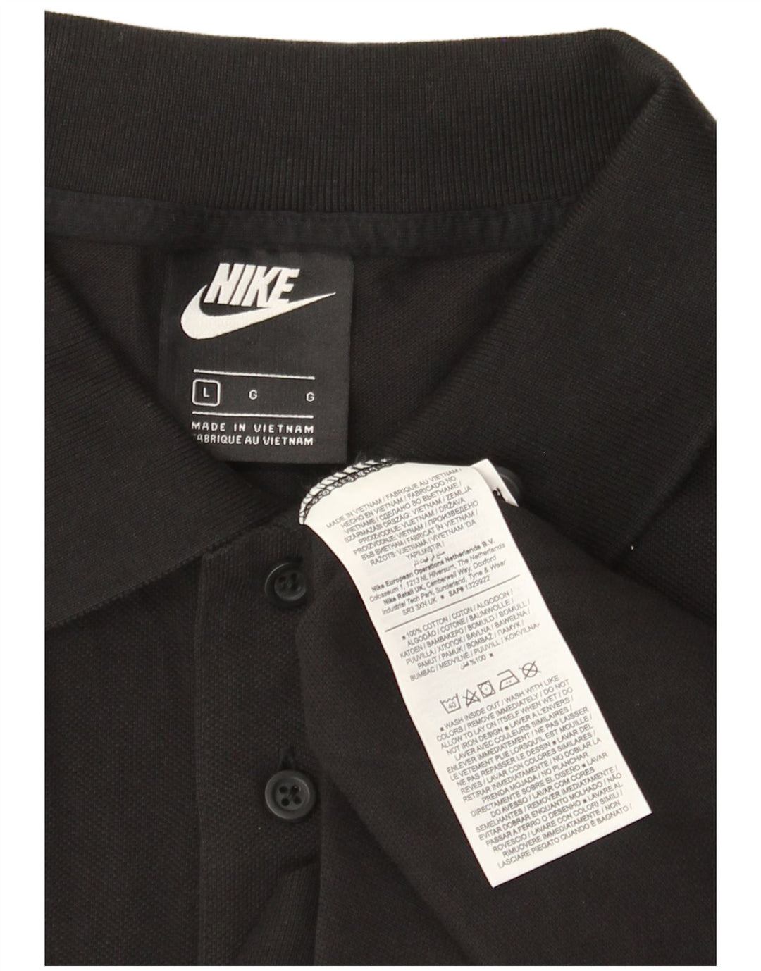 Camisa polo masculina Nike grande algodão preto