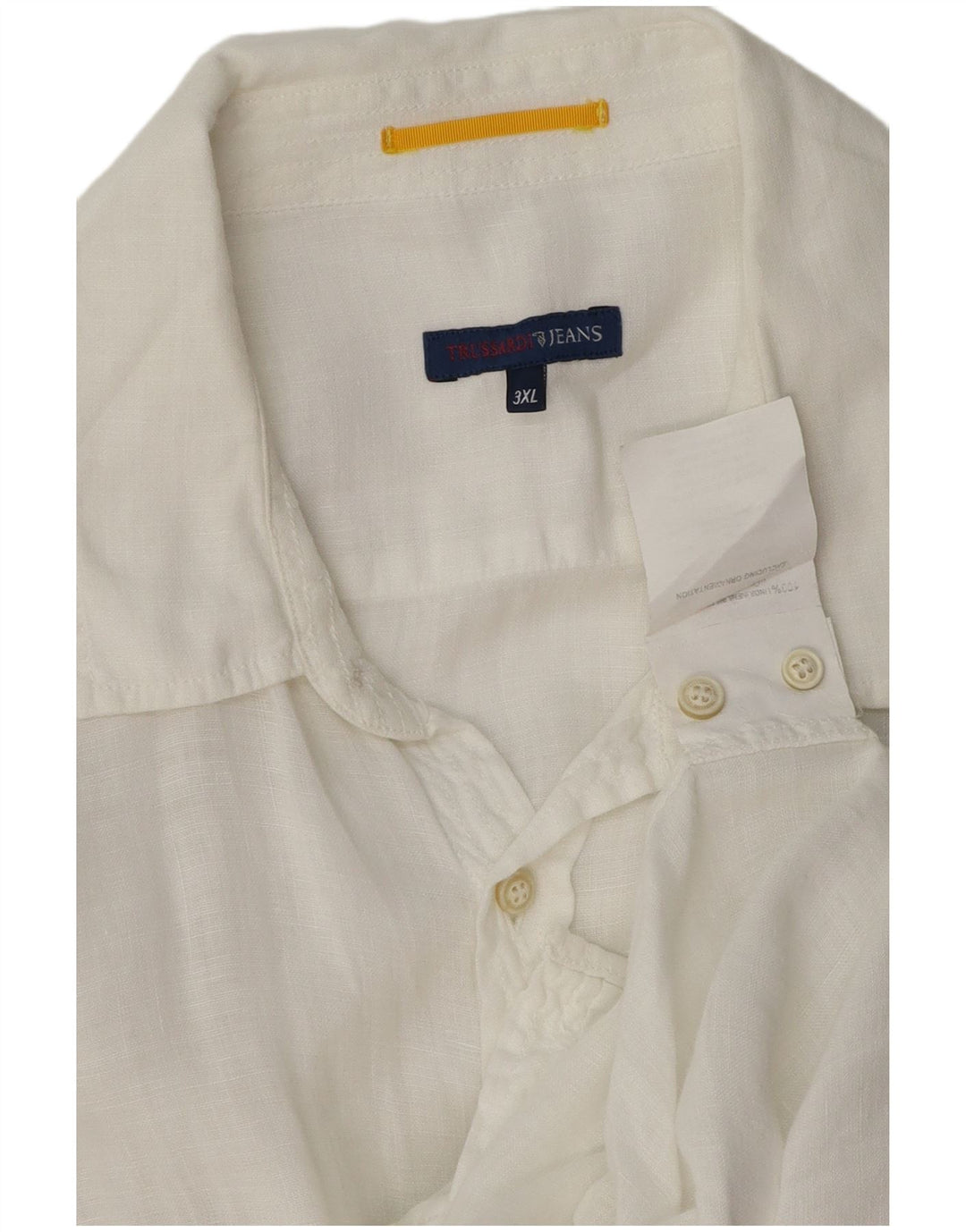 Camisa masculina Trussardi Jeans 3XL linho branco