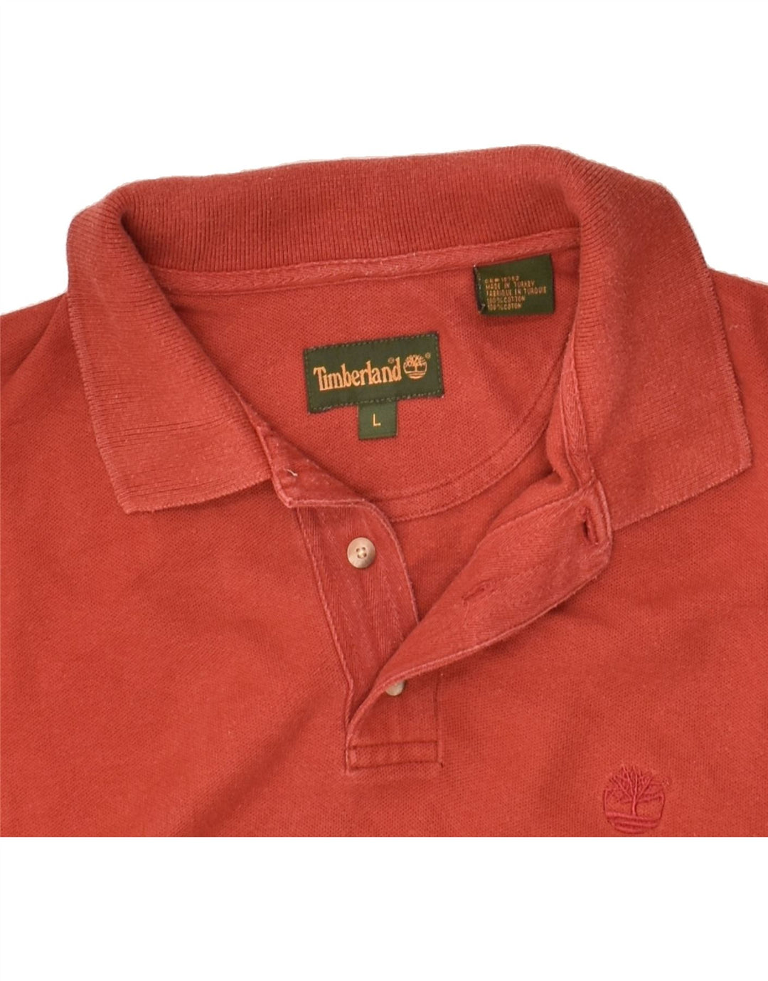 TIMBERLAND Mens Polo Shirt Large Red Cotton | Vintage Timberland | Thrift | Second-Hand Timberland | Used Clothing | Messina Hembry 