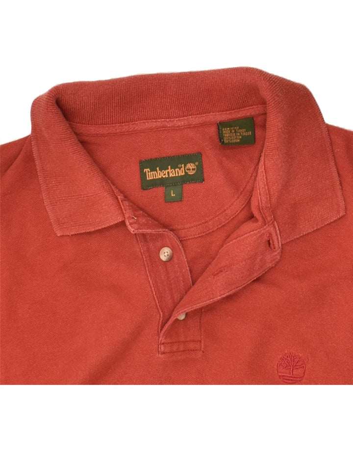 TIMBERLAND Mens Polo Shirt Large Red Cotton | Vintage Timberland | Thrift | Second-Hand Timberland | Used Clothing | Messina Hembry 