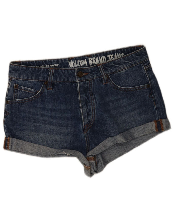 Shorts jeans feminino Volcom W28 algodão azul médio