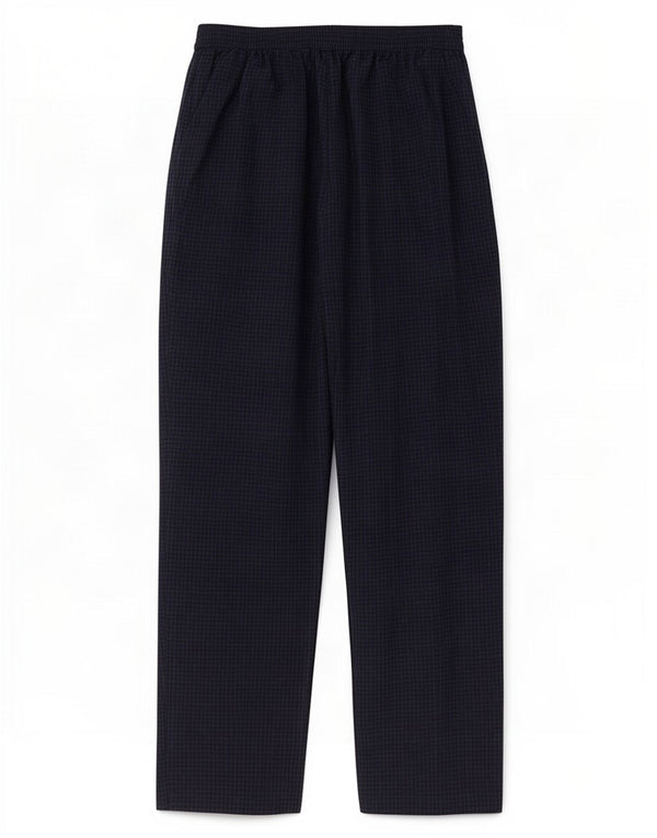 Calça chino feminina Marks & Spencer UK 10 pequena W26 L26 azul marinho guingão