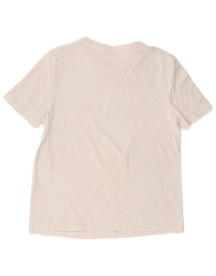 Camiseta feminina Zara UK 14 algodão branco médio