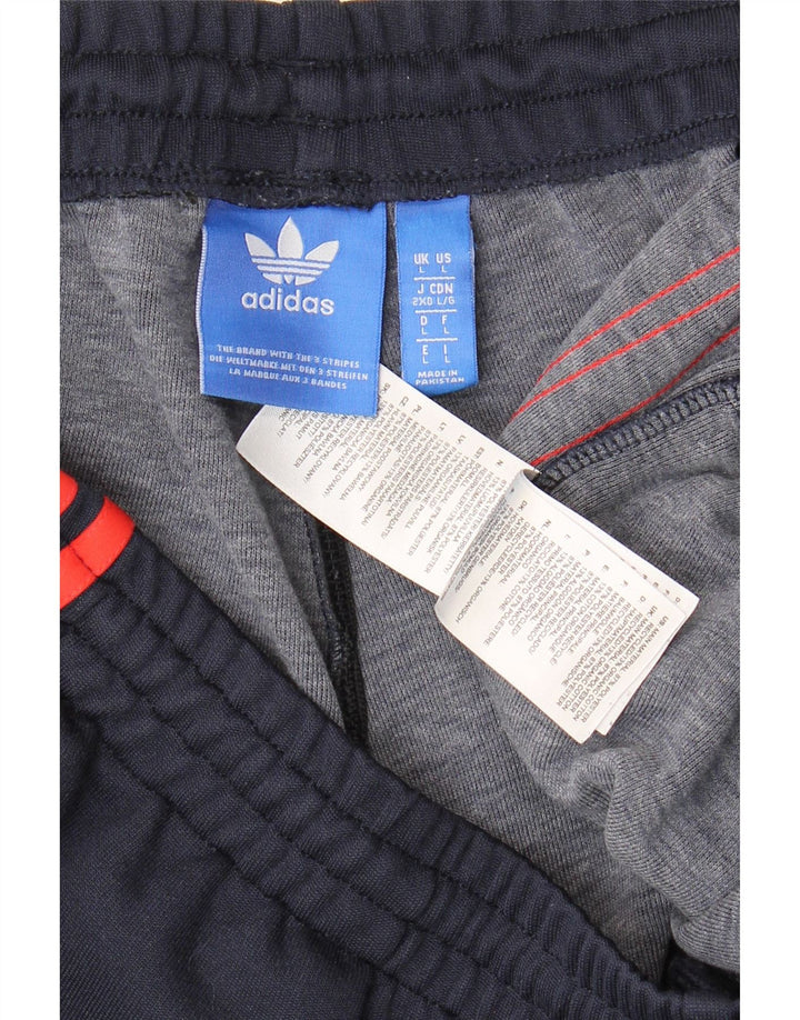 Calça de treino masculina Adidas Joggers grande poliéster azul marinho