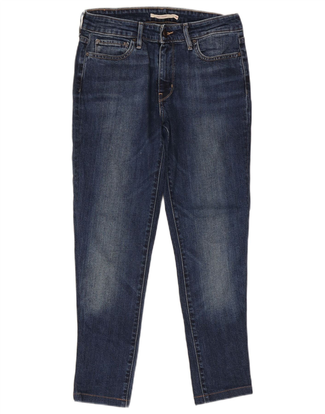 Calça jeans feminina Levi's 714 Straight W28 L26 azul marinho algodão