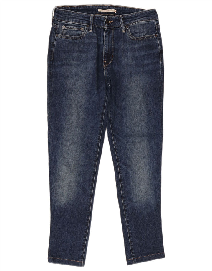 Calça jeans feminina Levi's 714 Straight W28 L26 azul marinho algodão