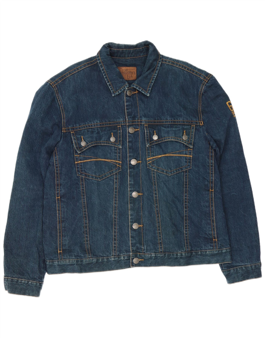 Jaqueta jeans masculina Tom Tailor UK 44 2XL algodão azul