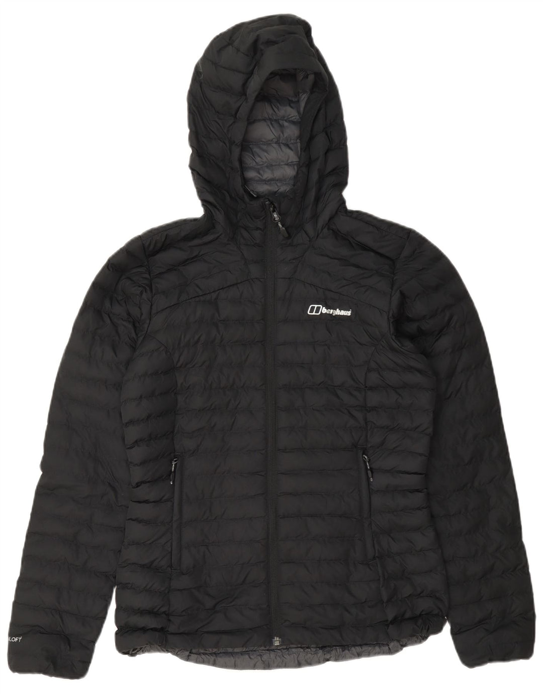 Jaqueta acolchoada com capuz feminina Berghaus UK 8 poliéster azul marinho pequeno