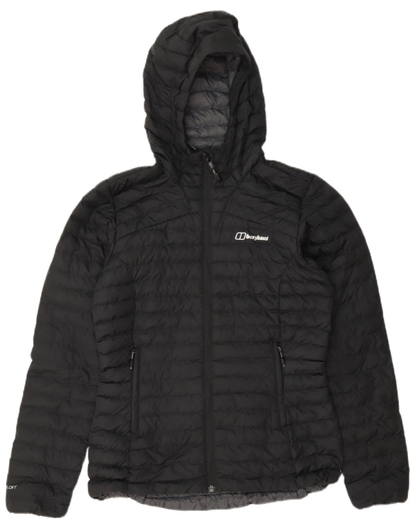 Jaqueta acolchoada com capuz feminina Berghaus UK 8 poliéster azul marinho pequeno