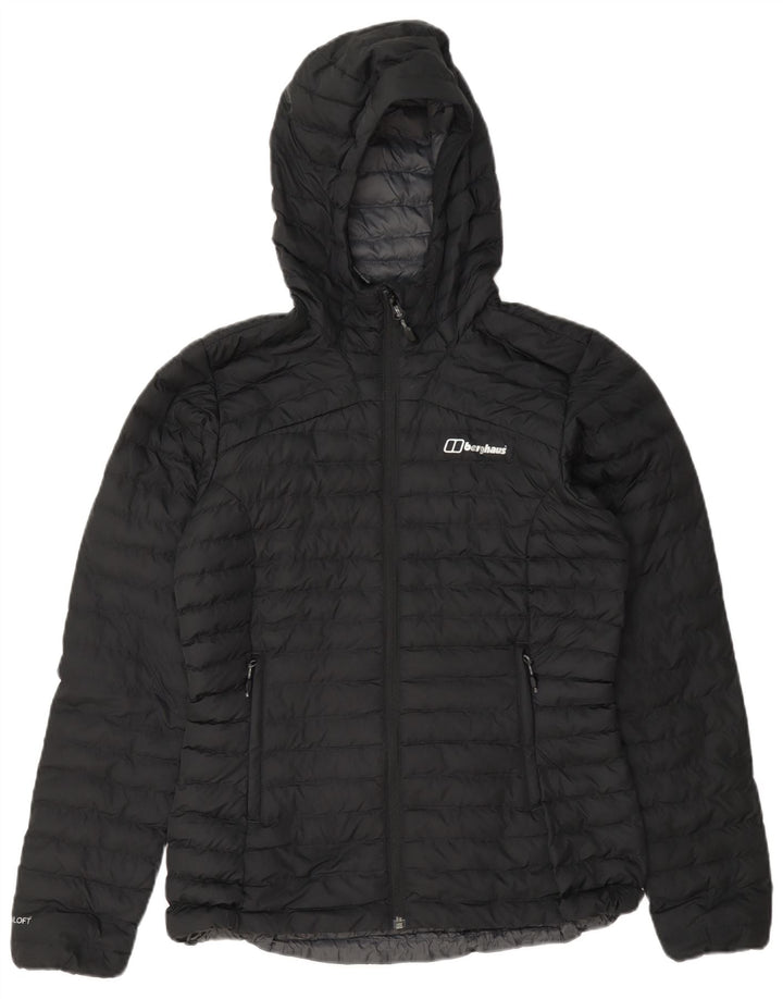 Jaqueta acolchoada com capuz feminina Berghaus UK 8 poliéster azul marinho pequeno