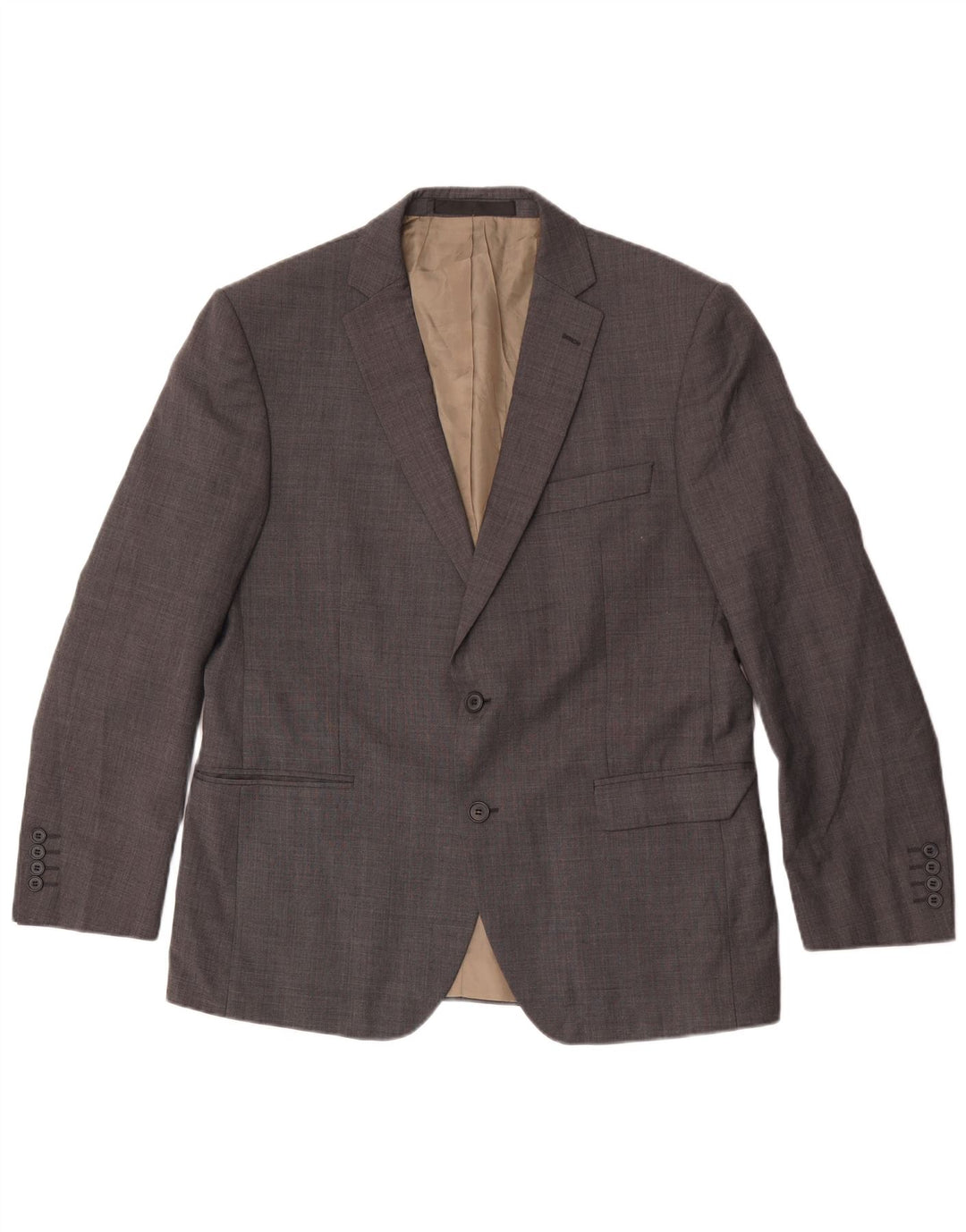 Jaqueta blazer masculina de 2 botões Marks & Spencer Reino Unido 42 grande lã cinza