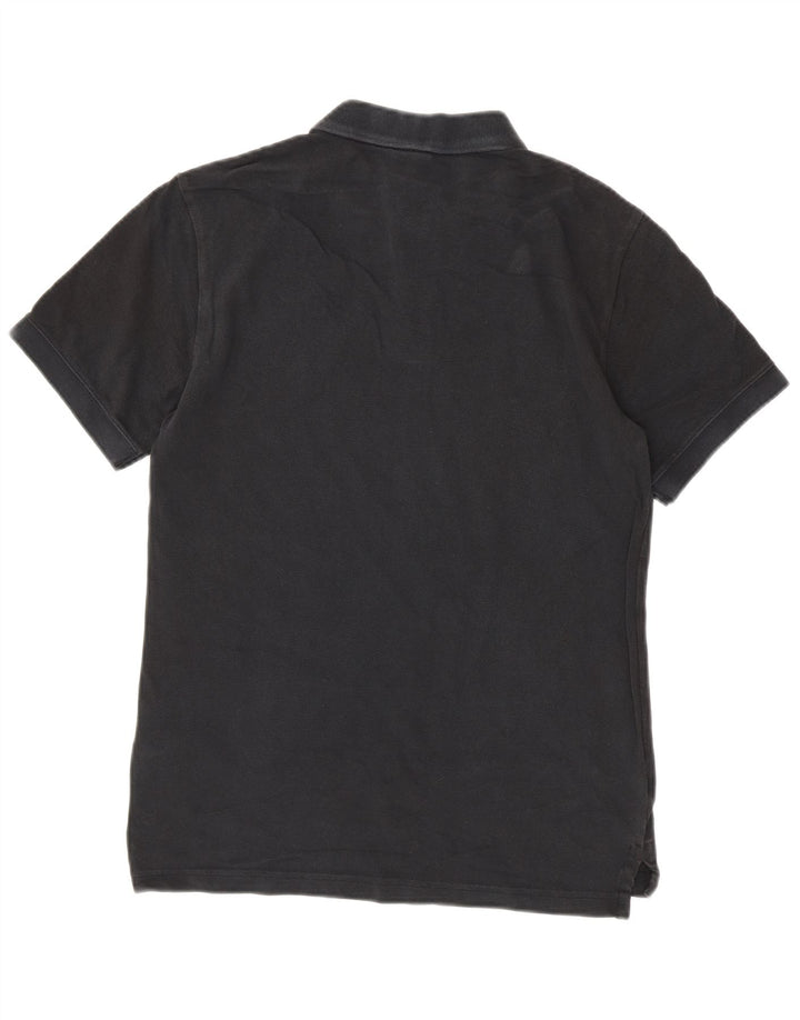 Camisa polo masculina NIKE pequena preta de algodão