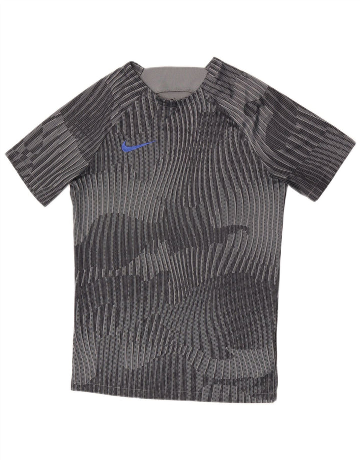 Camiseta Nike masculina Dri Fit Graphic Top pequena cinza camuflada poliéster