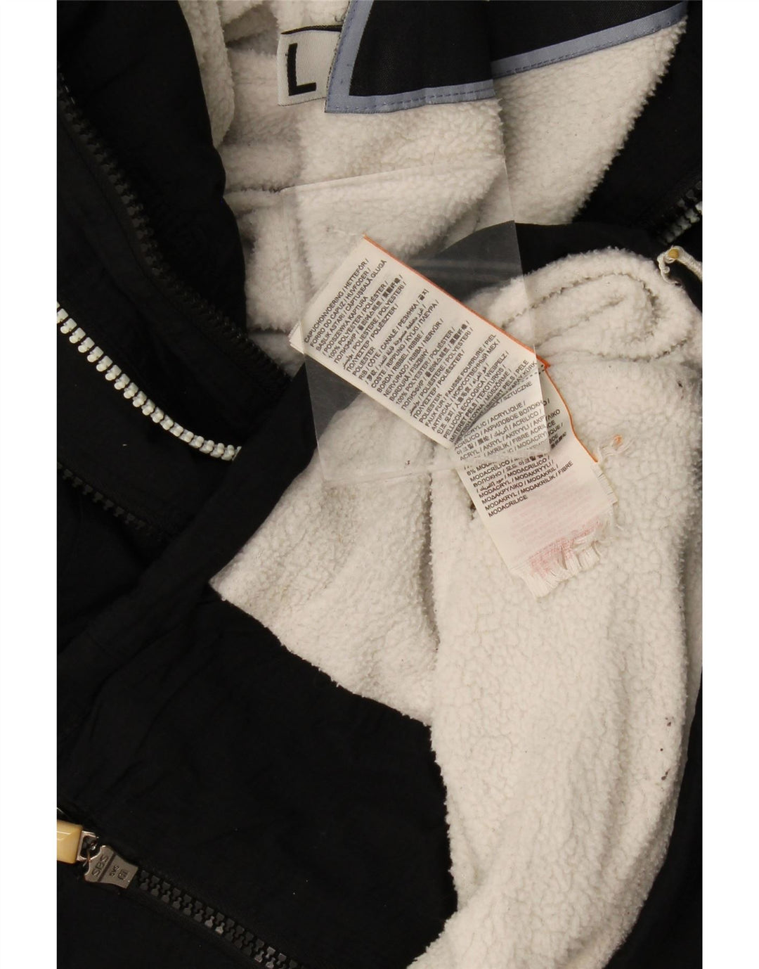 Jaqueta corta-vento com capuz feminina Superdry UK 16 grande poliéster preto