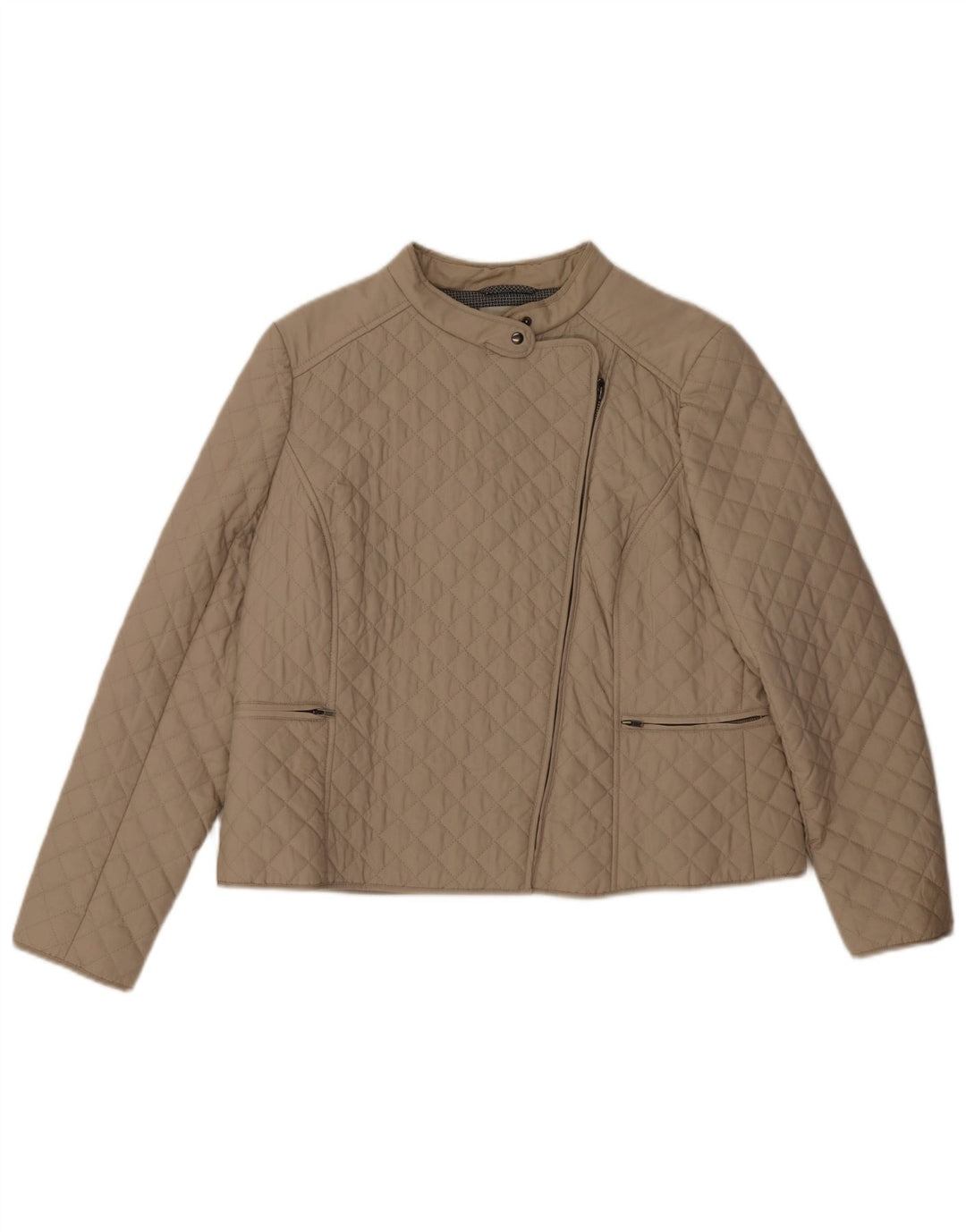 Jaqueta feminina acolchoada Hobbs UK 16 grande algodão bege