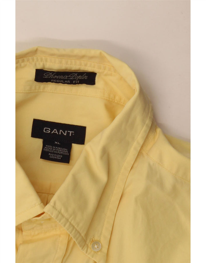 Camisa masculina de manga curta GANT Regular Fit XL algodão amarelo