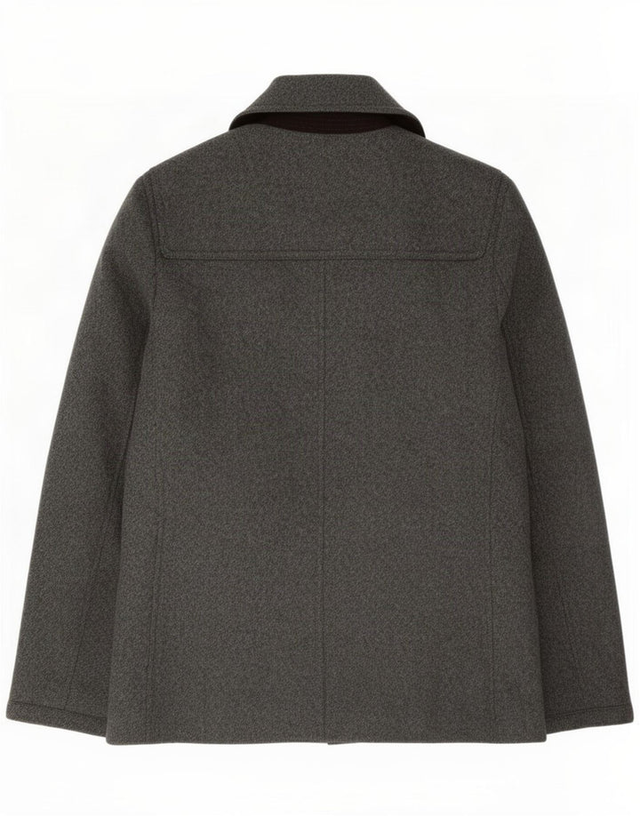 Ted Baker Mens Pea Coat Tamanho 3 Lã cinza médio