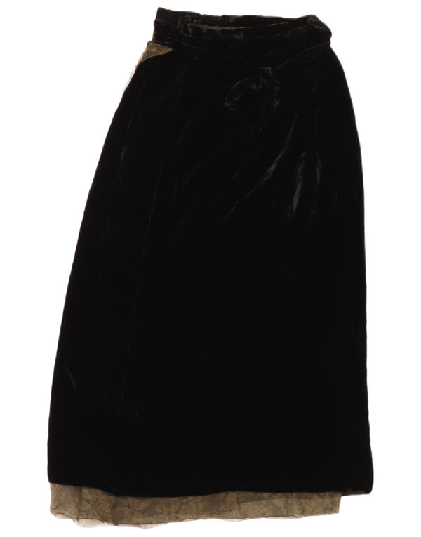 Saia feminina Aspesi Maxi Wrap IT 42 Médio W26 Viscose Paisley Preta
