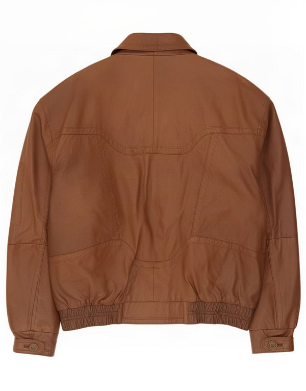 Jaqueta de couro masculina vintage IT 52 XL marrom