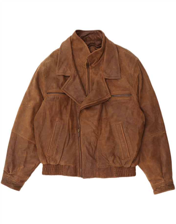 Jaqueta de couro masculina Wilsons UK 40 grande couro marrom