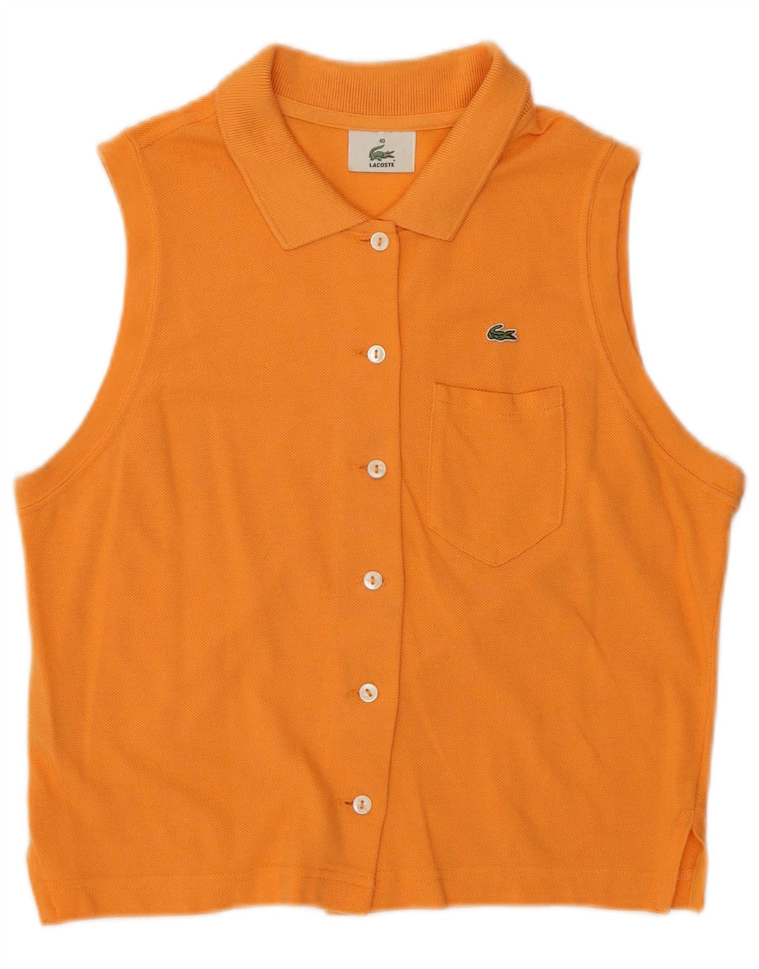 Blusa feminina sem mangas Lacoste tamanho 40 algodão laranja médio