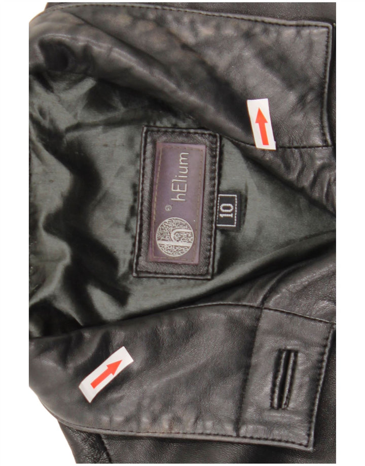 Casaco de couro feminino Helium UK 10 pequeno preto