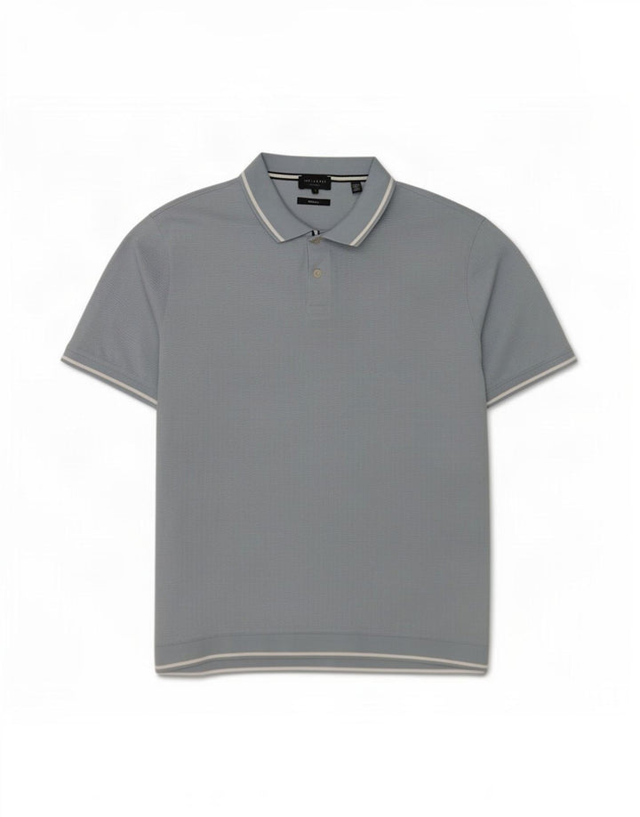 Camisa polo masculina regular Ted Baker tamanho 5 XL algodão azul