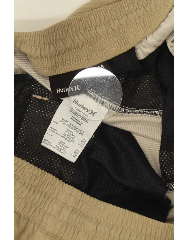 Hurley Mens Dri Fit Joggers Calças Impermeáveis Médio Bege Nylon